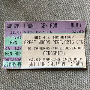 1994 Aerosmith Ticket Stub with Collective Soul Classic Rock Memorabilia